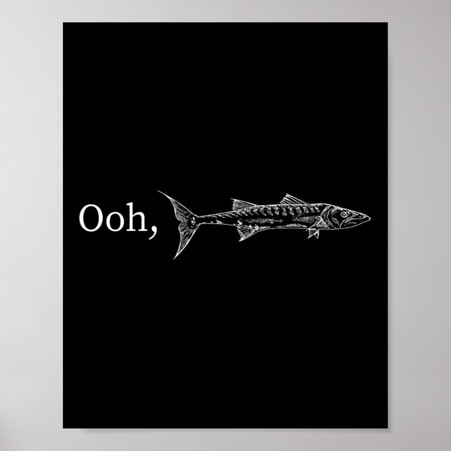 Funny Ooh Barracuda Fishing Gift For Music And Roc Poster (Front)