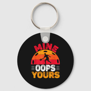 Funny oops pickleball duo paddle players sport key ring
