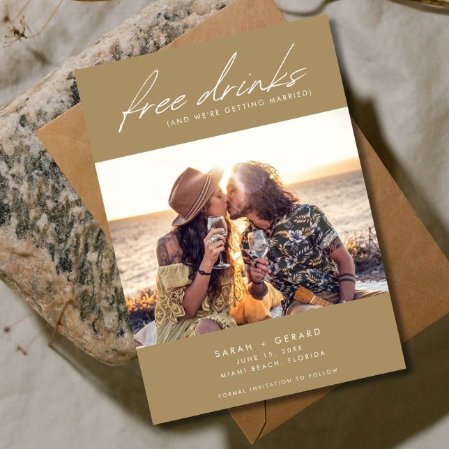 Funny Open Bar Photo Wedding  Save The Date (Funny Open Bar Photo Wedding Save The Date)