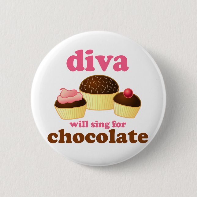 Funny Opera Diva 6 Cm Round Badge (Front)