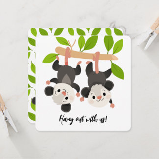 Funny Opossum Birthday Invitation 