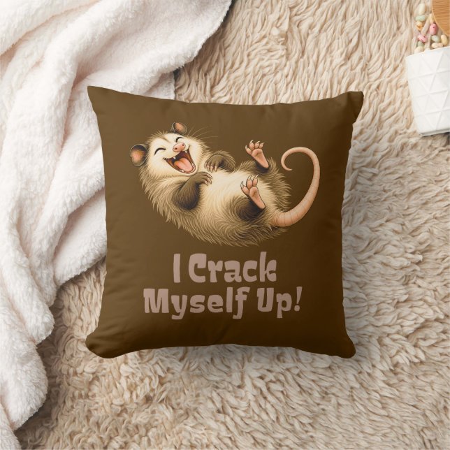 Funny Opossum Laughing Cartoon Cushion (Blanket)