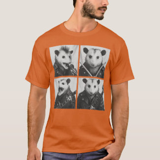 Funny Opossum Musicians Animals Rock Music Emo Pun T-Shirt