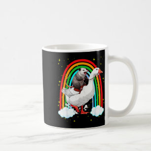 Funny opossum riding goose rainbow chaotic trash coffee mug