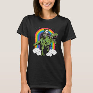 Funny Opossum Riding T-Rex Dinosaur Tyrannosaurus  T-Shirt