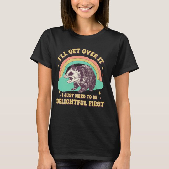 Funny Opossum Tee Dramatic But Charming Trash Mamm (Front)