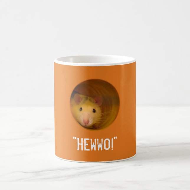 Funny Optical Illusion Rat in Hole Coffee Mug (Center)