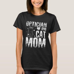 Funny Optician And Cat Mum Optometrist Kitten Moth T-Shirt