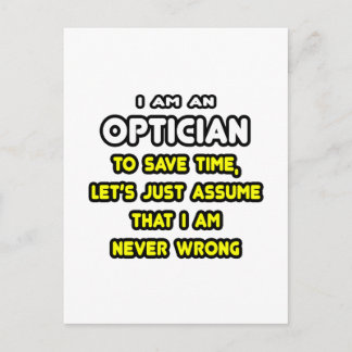 Funny Optician T-Shirts and Gifts Postcard