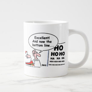 Funny Optometrist Christmas Santa Cartoon Large Coffee Mug