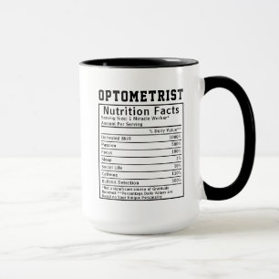 Funny Optometrist Nutrition Facts Vision Care Gift Mug