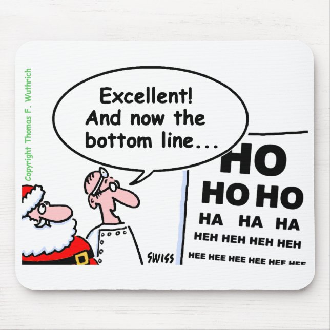 Funny Optometrist Ophthalmologist Santa Cartoon Mouse Mat (Front)