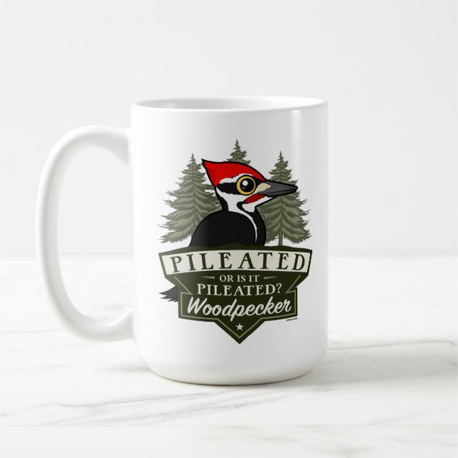 Funny Or Is It Pileated Woodpecker Pronunciation Coffee Mug (Left)