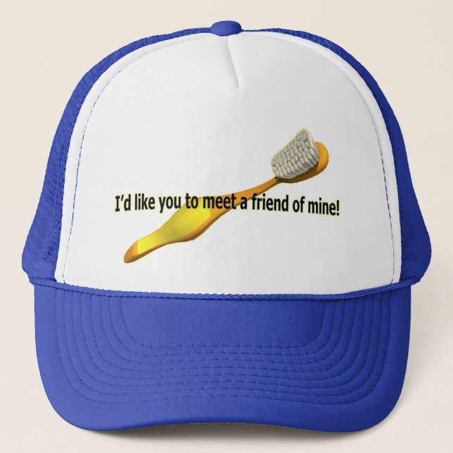 Funny Oral Hygiene Humour Trucker Hat (Front)