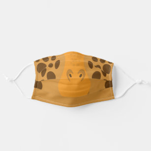 Funny Orange and Brown Giraffe Print Cloth Face Mask