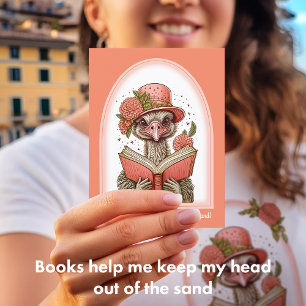 Funny Orange Bird Illustration Ostrich Postcard