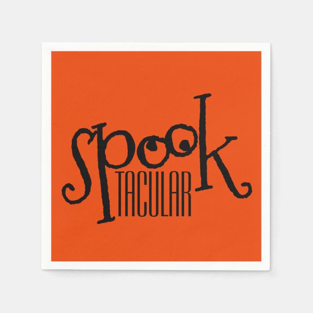 Funny Orange Black Eyeballs Spooktacular Pun Napkin (Front)