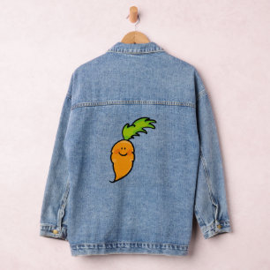 funny orange carrot denim jacket