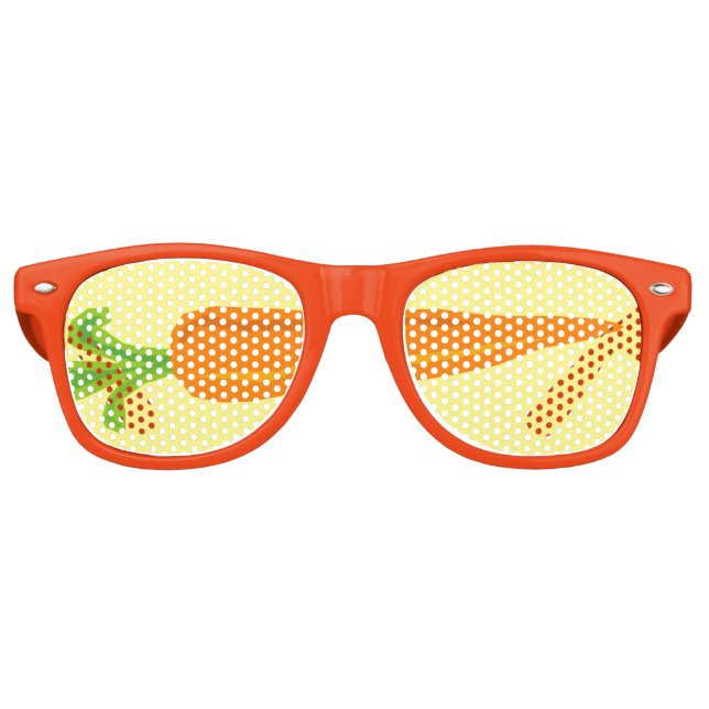 Funny orange carrot veggie party shades sunglasses (Front)