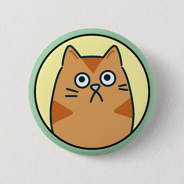 Funny Orange Cartoon Cat 6 Cm Round Badge (Front)
