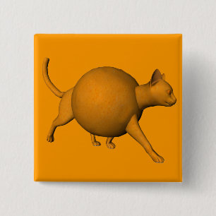 Funny Orange Cat 15 Cm Square Badge