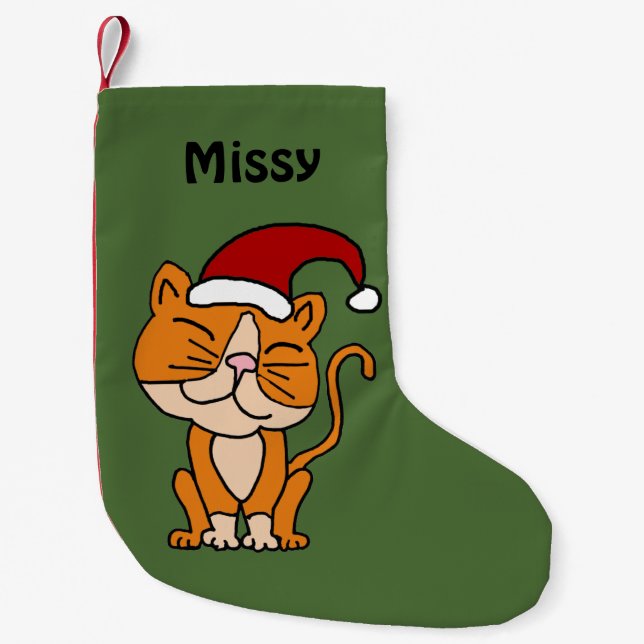 Funny Orange Cat Christmas Stocking (Front)