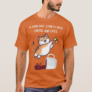 Funny Orange Cat Coffee Mug Cat Lover (3) T-Shirt