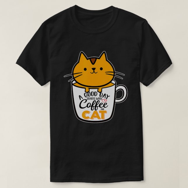 Funny Orange Cat Coffee Mug Cat Lover (4) T-Shirt (Design Front)