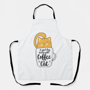Funny Orange Cat Coffee Mug Cat Lover  Apron