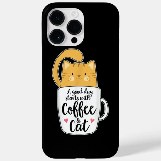 Funny Orange Cat Coffee Mug Cat Lover  Case-Mate iPhone Case (Back)