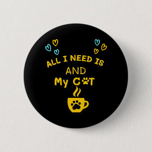 Funny Orange Cat Coffee Mug Cat Lover T-Shirt 6 Cm Round Badge