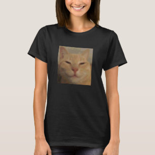 Funny Orange Cat Face Meme Blurry Photo T-Shirt