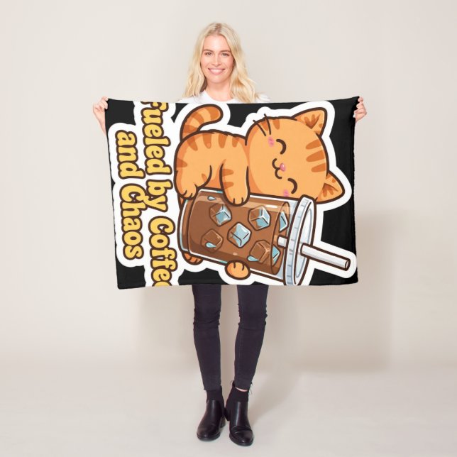 Funny Orange Cat Fleece Blanket (In Situ)