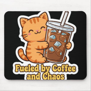Funny Orange Cat Mouse Mat
