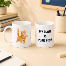 Funny Orange Cat My Class Is Purr-fect