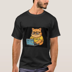 Funny Orange Cat Programmer Shirt
