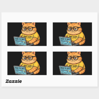Funny Orange Cat Programmer Sticker