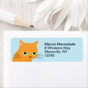 Funny Orange Cat Return Address Labels