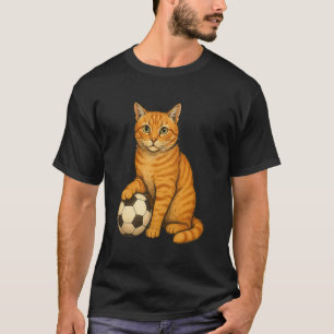 Funny Orange Cat Soccer T-Shirt
