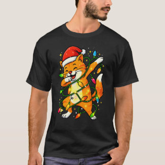 Funny Orange Cat Xmas Dabbing Christmas Holidays M T-Shirt