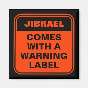 Funny orange comes with warning label personalised magnet