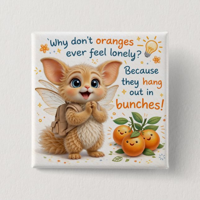 Funny Orange Dad Joke 15 Cm Square Badge (Front)