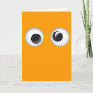 Funny Orange Googly Eyes Halloween Maze for Kids Card