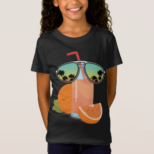Funny Orange Juice With Sunglasses Design Love Ora T-Shirt