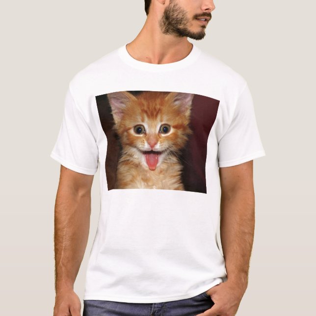 Funny Orange kitty face T-Shirt (Front)
