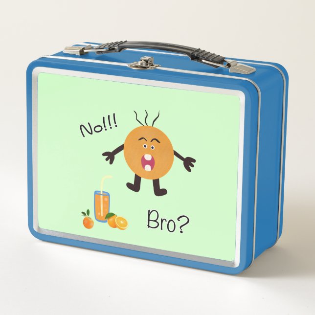 Funny orange metal lunch box (Front)
