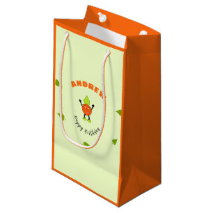 Funny orange small gift bag