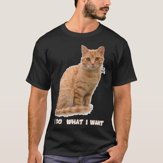Funny Orange Tabby Cat Lovers Gifts T-Shirt (Front)