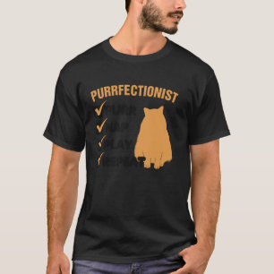 Funny Orange Tabby Cat Meme Purrfectionist Orange  T-Shirt