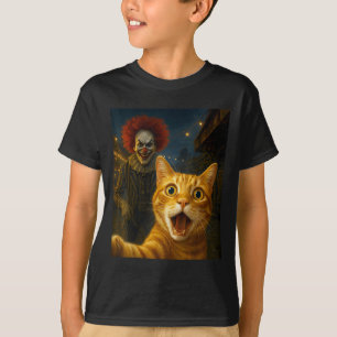 Funny Orange Tabby Cat Selfie Creepy Clown Soky Ca T-Shirt